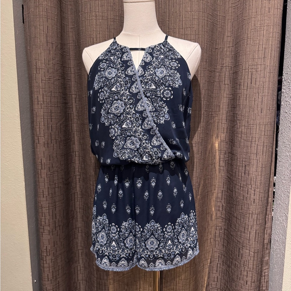 BCX Navy Blue Romper - Size Small